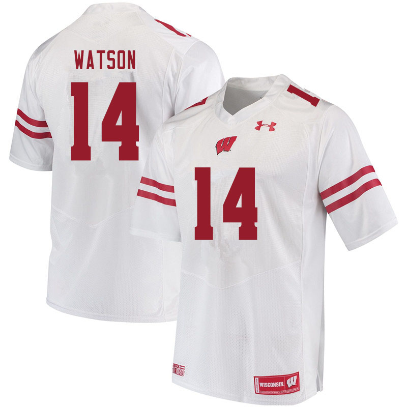 Wisconsin Badgers Men's #14 Nakia Watson NCAA Under Armour Authentic White College Stitched Football Jersey PQ40T68KB